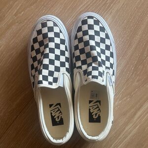 Vans x J.Crew women's size 8 Black and White Checkered Slip-On Sneakers